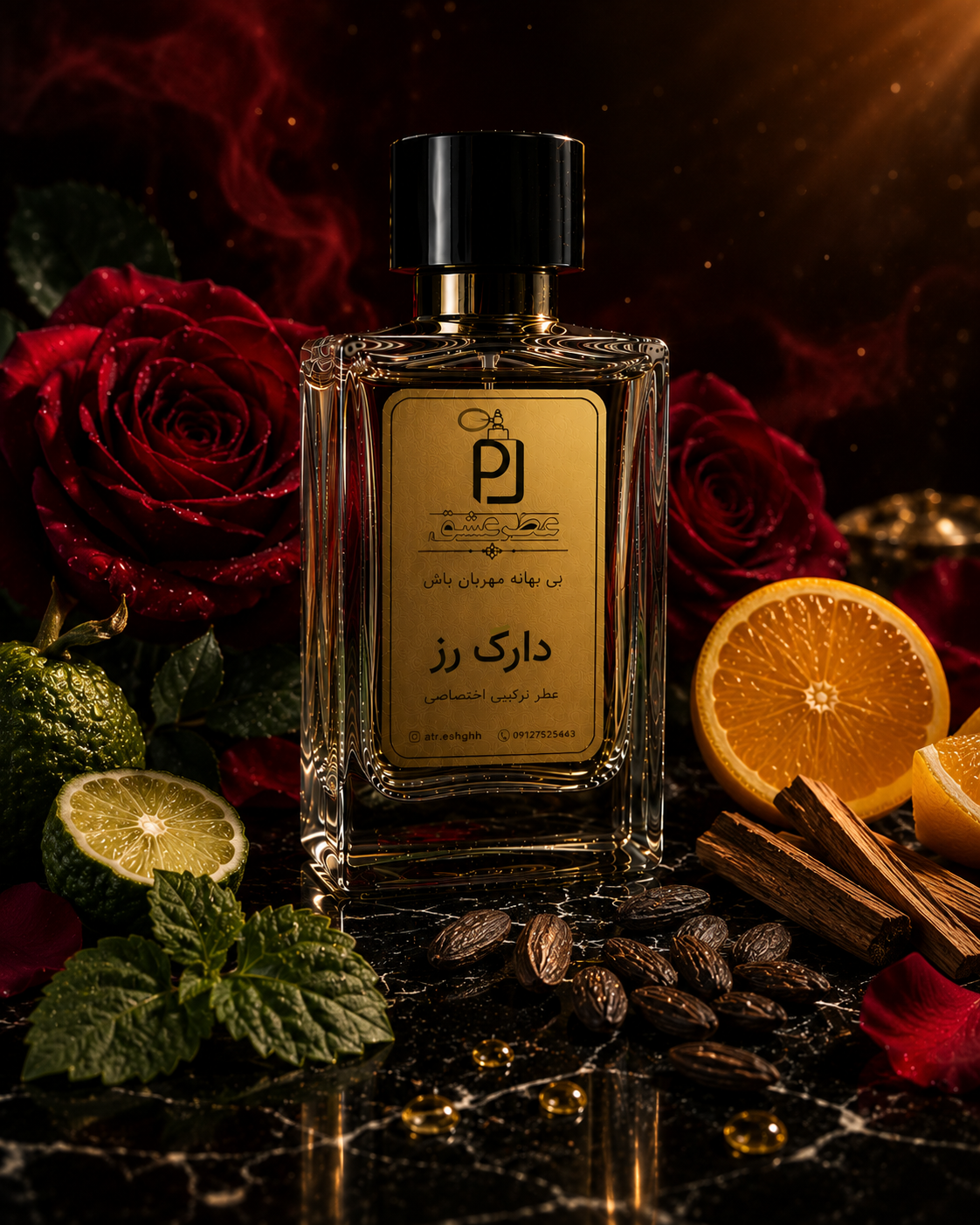 عطر ترکیبی مخصوص برند عطر عشق دارک رز Dark Rose Perfume اکستراپرفیوم(بالاترین غلظت)