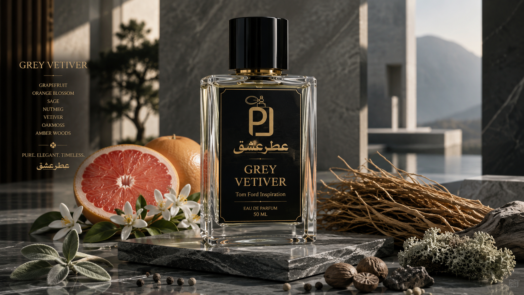 عطر مردانه تام فورد گری وتیور Tom Ford Grey Vetiver Fragrance اکسترا پرفیوم (بالاترین غلظت)