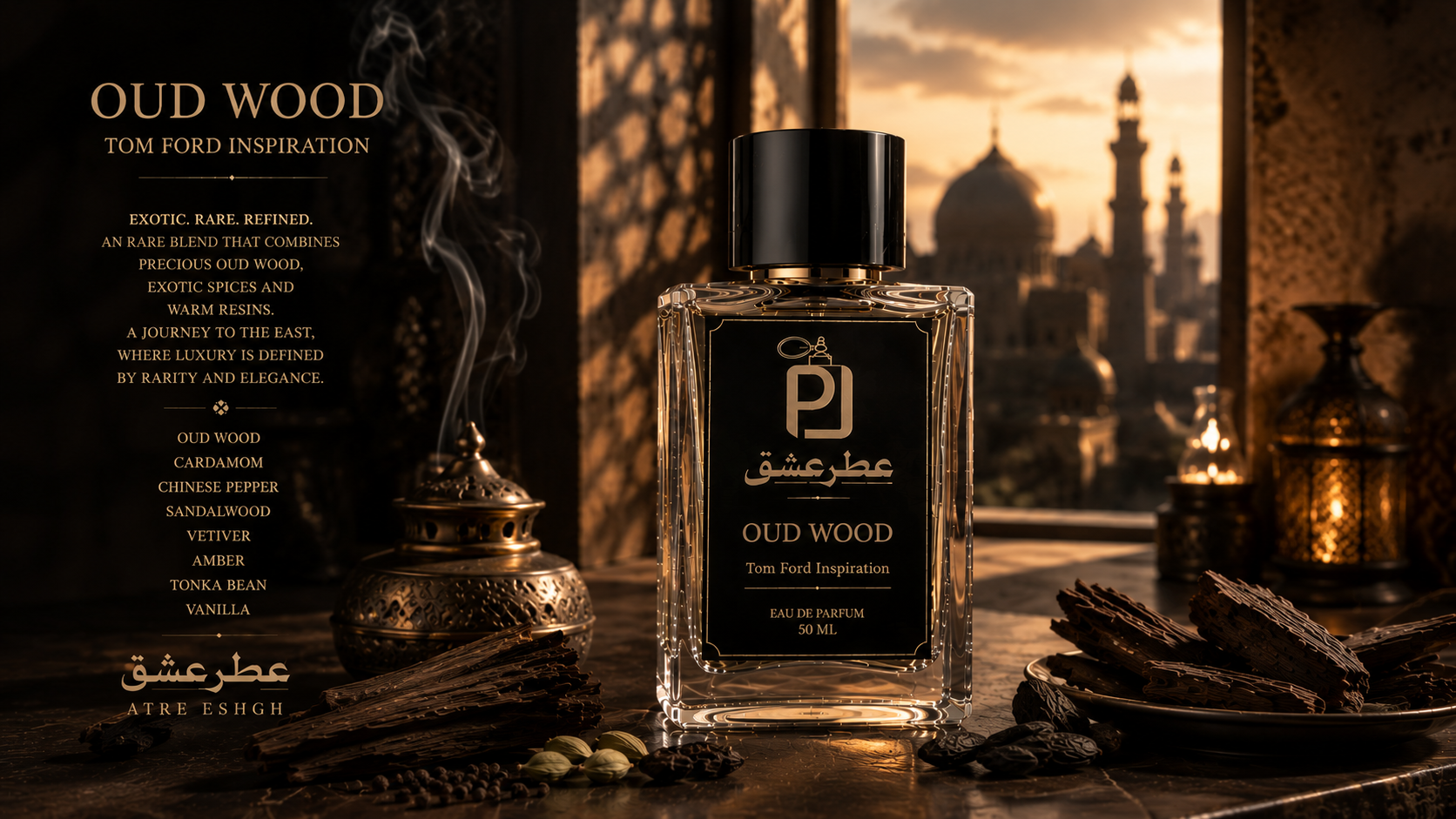 عطر یونیسکس تام فورد عود وود  Tom Ford Oud Wood Fragrance اکسترا پرفیوم (بالاترین غلظت)