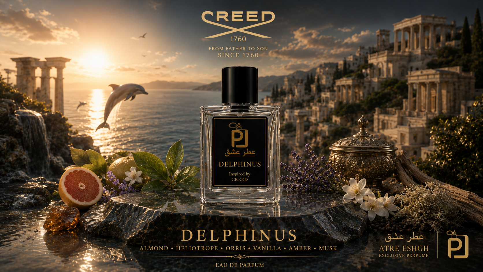عطر یونیسکس کرید دلفینوس Creed Delphinus Perfume اکسترا پرفیوم ( بالاترین غلظت )