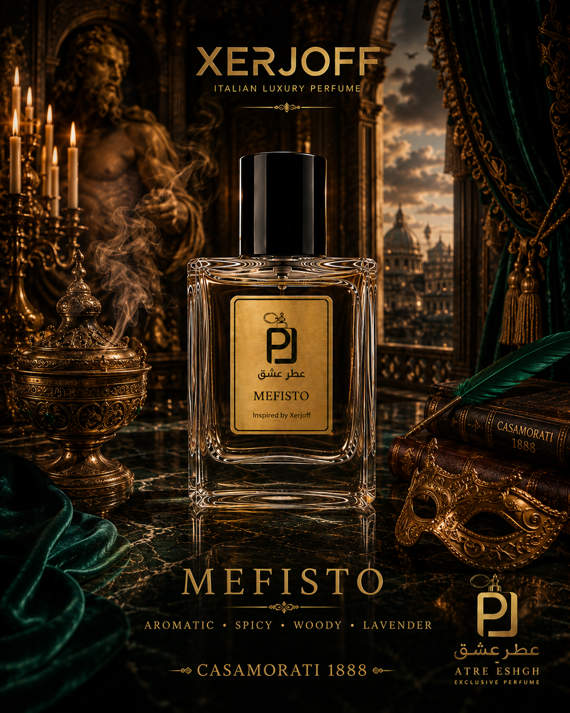 عطر مردانه کازاموراتی مفیستو Xerjoff Casamorati Mefisto اکسترا پرفیوم (بالاترین غلظت)