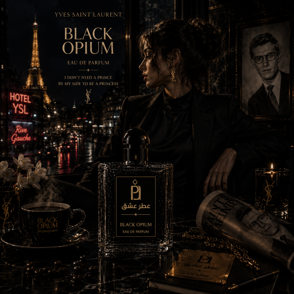 عطر زنانه بلک اوپیوم ایو سن لوران Yves Saint Laurent Black Opium  اکستراپرفیوم (بالاترین غلظت)